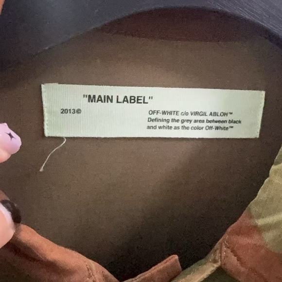 🚩steal Authentic Off-White Green and Brown Camouflage Field Jacket - Picture 4 of 7